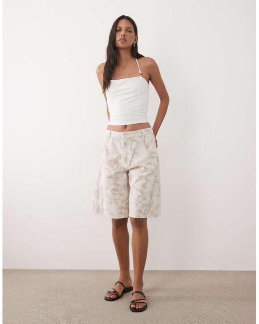 Mango White Teen Strappy Beaded Cami Top