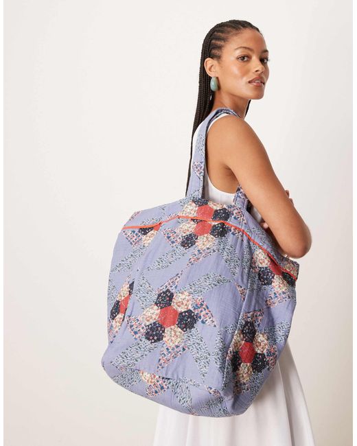 ASOS Multicolor – tragetasche aus seersucker mit em blumenmuster