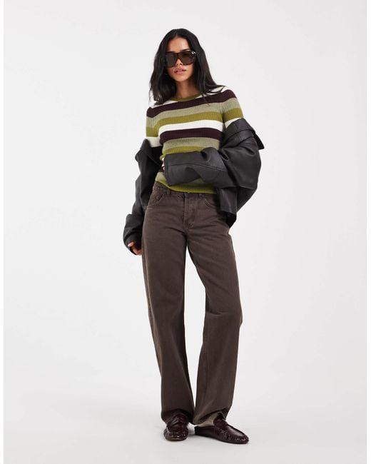 ONLY Green Rib Knit Top