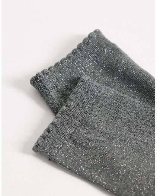 Pieces Gray Glitter Socks