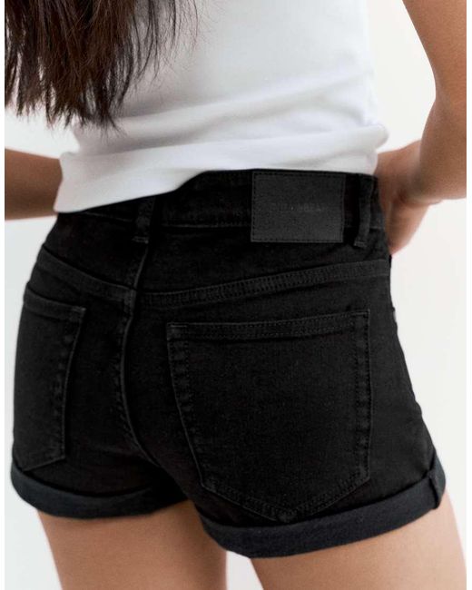 Pull&Bear White Mid-Waist Denim Shorts