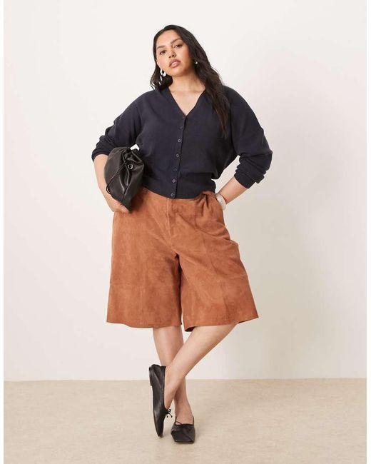 ASOS Blue Asos Design Curve Structured Waist Clean Cardigan