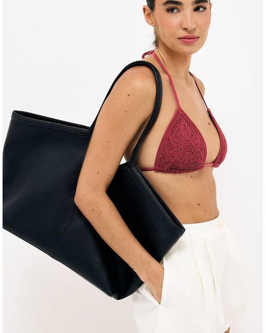 NA-KD Red Crochet Padded Triangle Bikini Top