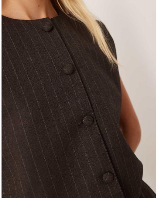 JJXX Black Pinstripe Co Ord Waistcoat