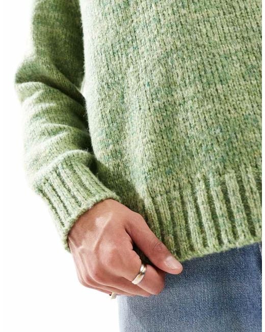 Jack & Jones Green Fluffy Oversize Jumper for men