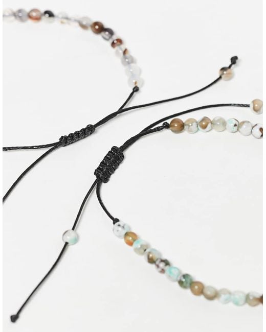 Pack De 3 Pulseras De Varios Colores Para Festivales De Cuentas Con Cierre Ajustable De ASOS de hombre de color White
