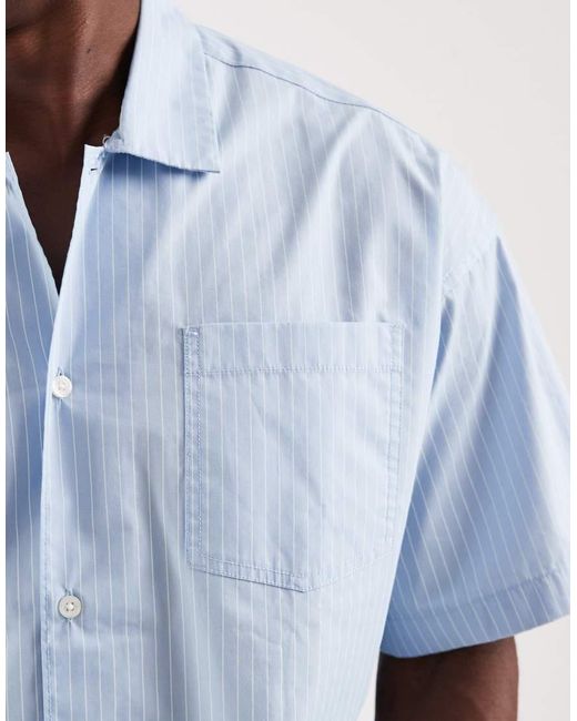 Jack & Jones Blue Boxy Poplin Shirt for men