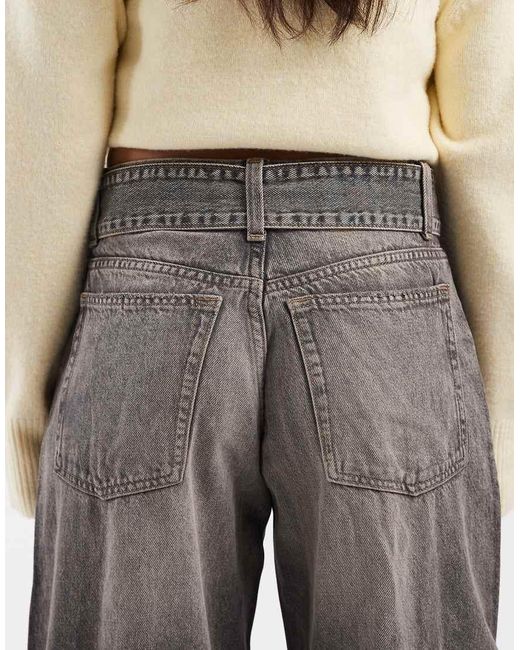 Cotton On Gray Low Rise Barrel Jeans