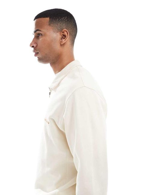 Jack & Jones White Relaxed Quarter Zip Sweatshirt for men