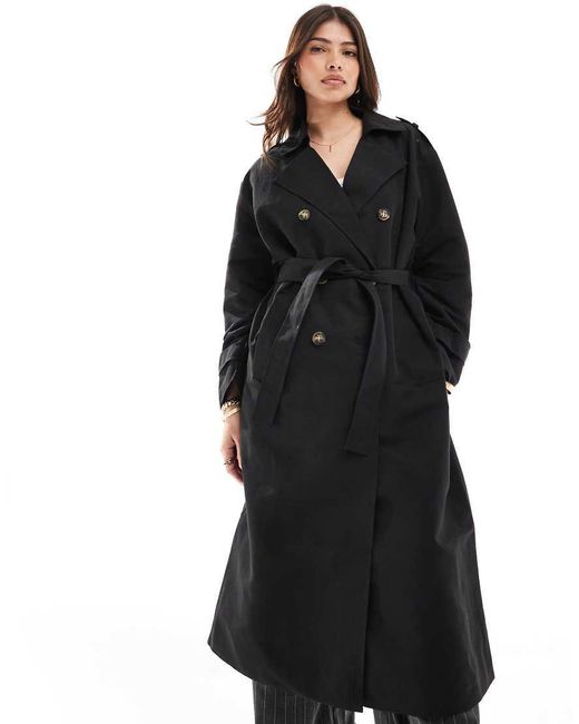 Vero Moda Black Longline Belted Trench Coat