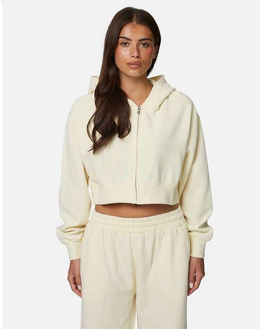 Good For Nothing Natural Vintage Wash Cropped Zip Through Hoodie