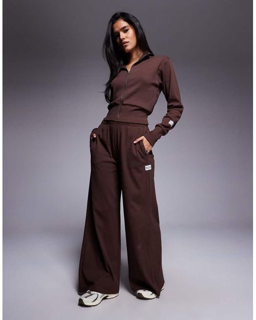 ASOS Weekend Collective Ribbed Flare Trackies in Purple | Lyst UK