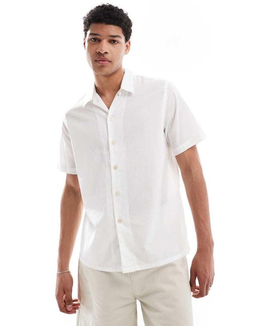 Paul Smith White Short Sleeve Casual Seersucker Shirt for men