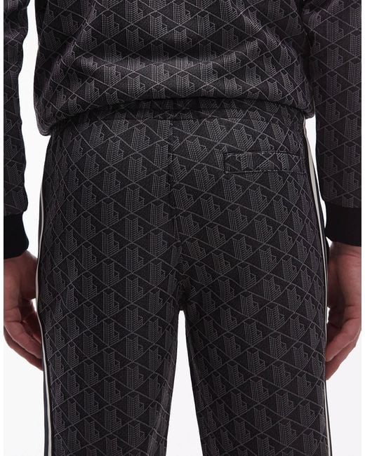 Lacoste Black Monogram Co-ord Track Pants for men