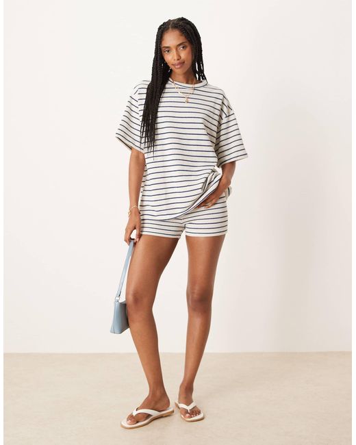 Mini-short d'ensemble en maille à rayures - noir et blanc ASOS en coloris Natural