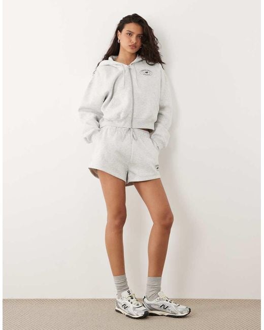 New Balance White Reimagined Fleece Full Zip