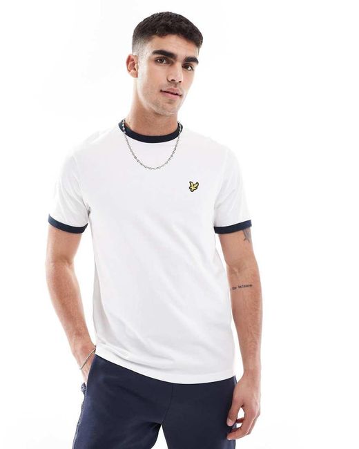 Lyle & Scott White T-Shirts Ringer T-Shirt for men