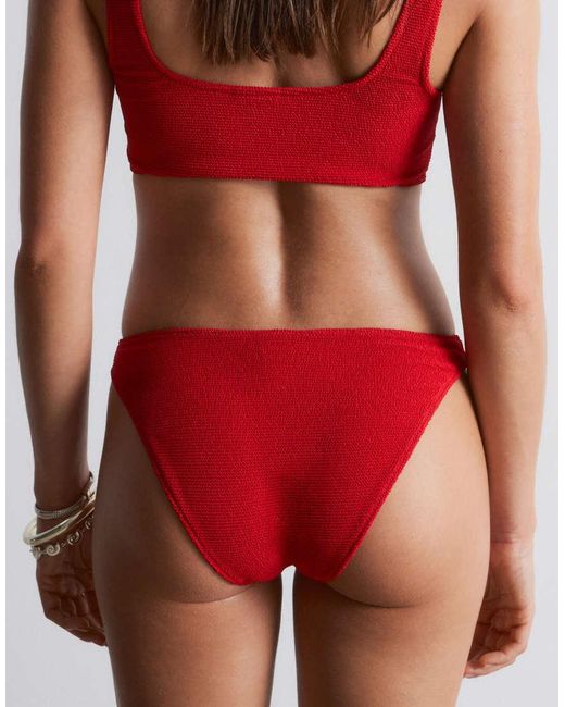 & Other Stories Red Mix And Match Crinkle Bikini Bottom