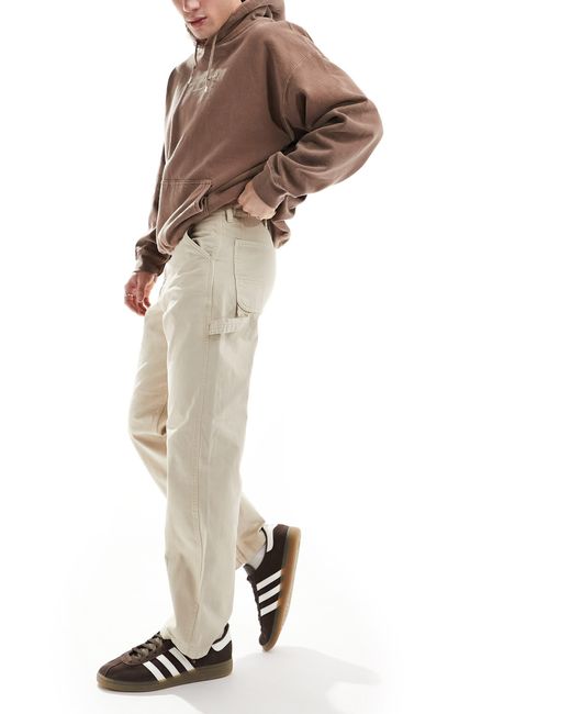 Jack & Jones White Loose Fit Carpenter Trousers for men