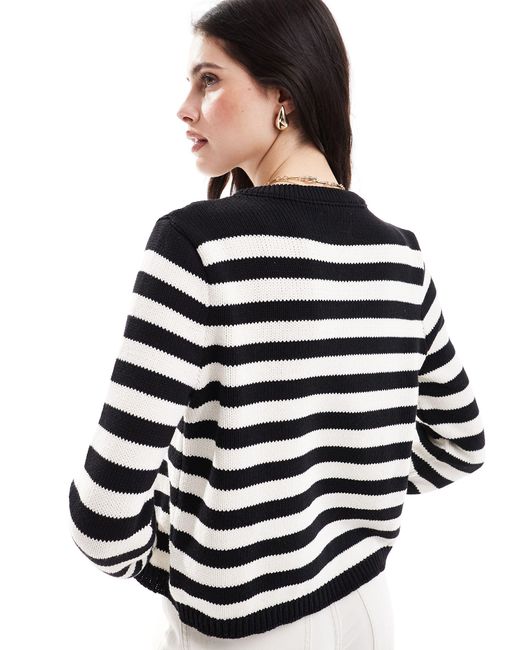 ASOS Black Knitted Stripe Cardigan