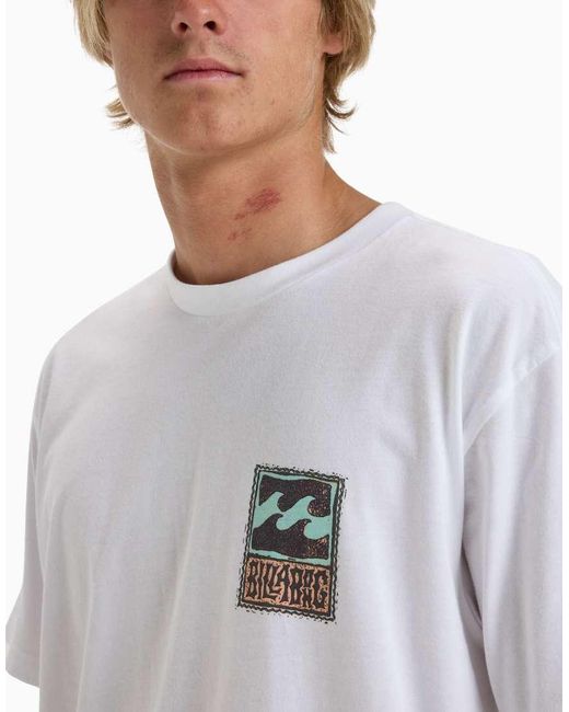 Billabong White Stamp Short Sleeve T-Shirt for men