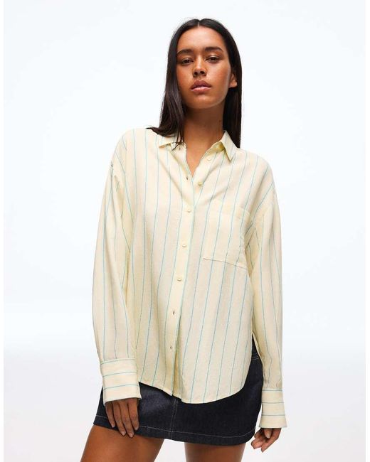 Bershka White Flowing Oversize Shirt