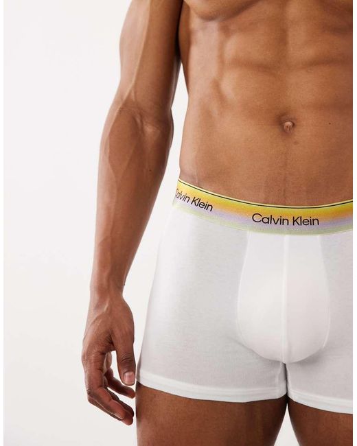 Calvin Klein White Pride Cotton Boxer Briefs for men