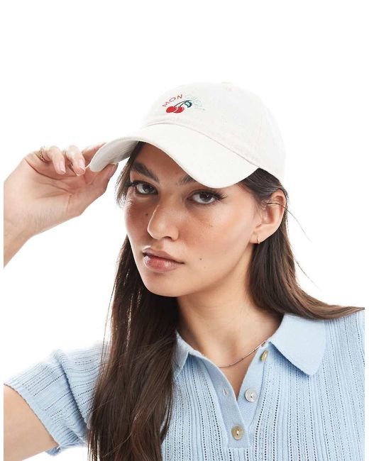 Gorra De Béisbol Con Diseño "Mon Cheri" De Sarga De Algodón De -Blanco Accessorize de color White