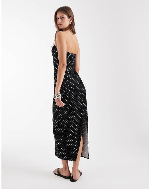 ASOS Black Bandeau Midi Dress