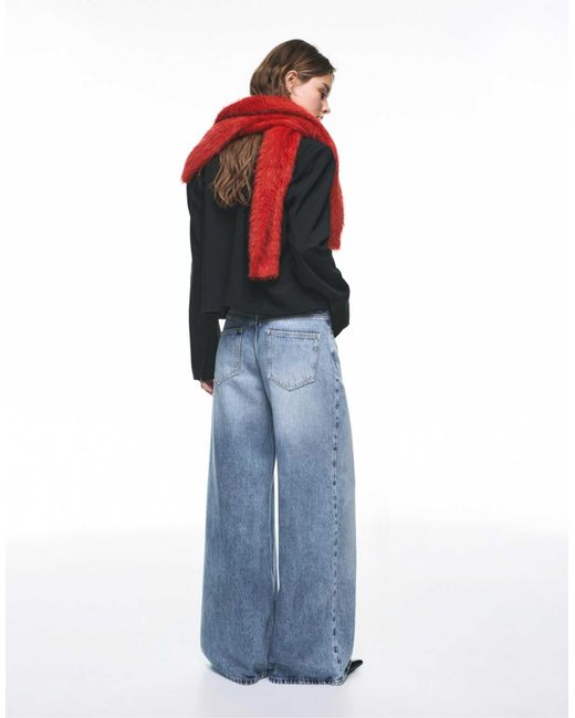 Jean ample taille basse - moyen Pull&Bear en coloris Blue