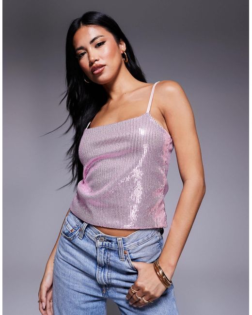ASOS Purple Sequin Cami Top