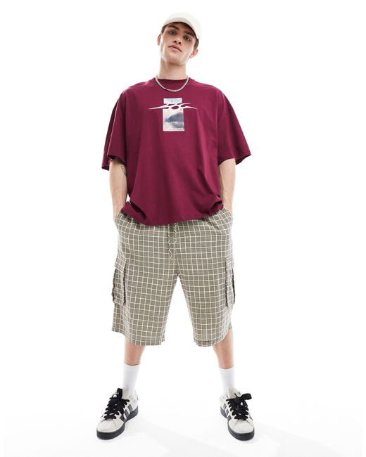 T-shirt coupe skateur avec imprimé photographique - bordeaux Collusion pour homme en coloris Red