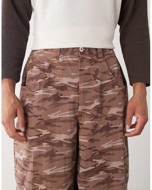 Pantaloni A Palloncino Con Stampa Mimetica di Collusion in Green da Uomo