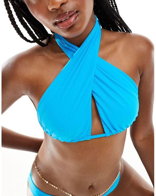 ASOS Blue Mix And Match Wrap Around Bikini Top