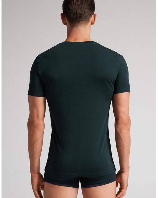 Intimissimi Gray Superior Stretch Cotton T-Shirt for men