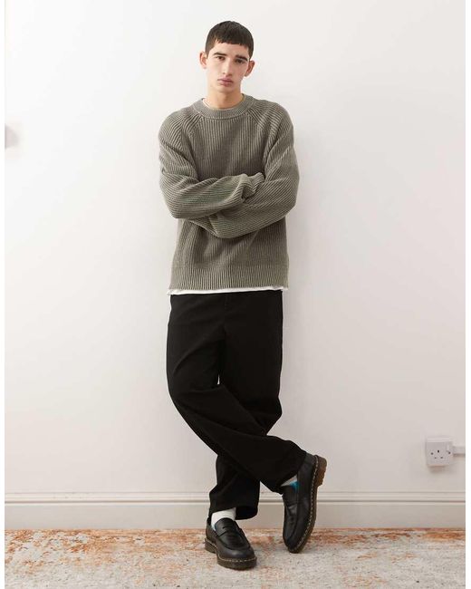 Weekday Gray Relaxed Knit Sweater for men