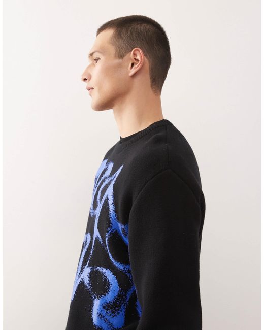 Pull oversize avec imprimé bombe pulvérisée - /bleu Weekday pour homme en coloris Blue