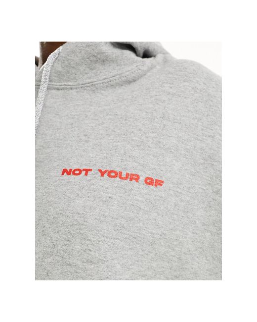 Sweat à capuche à inscription « not your gf » - chiné Collusion en coloris Gray