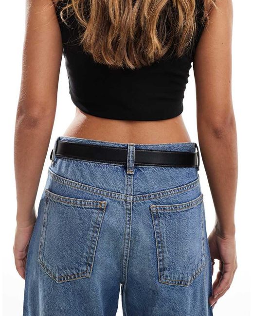 Cinturón Para Vaqueros Con Hebilla Angular De ASOS de color Blue