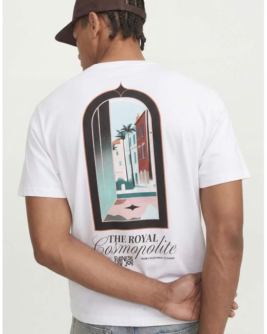 Jack & Jones White Scenic Window Back Print for men