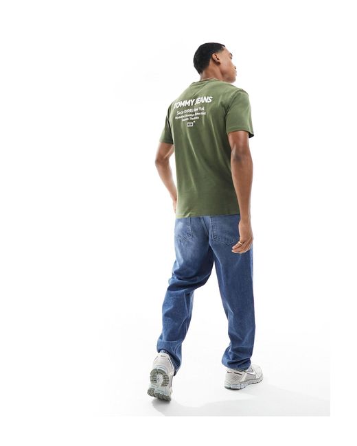 Tommy Hilfiger – basic-t-shirt in Green für Herren