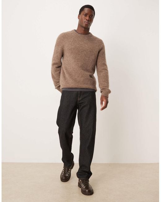 ARKET Brown Alpaca And Wool Jumper With Crew Neck for men