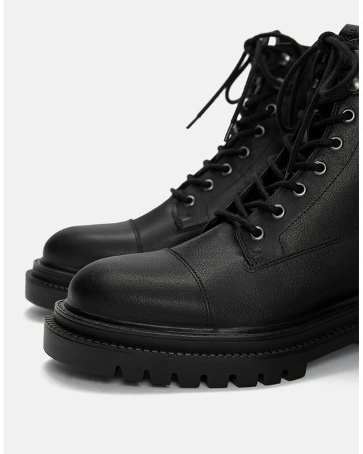 Pull&Bear – schnürstiefel in Black für Herren