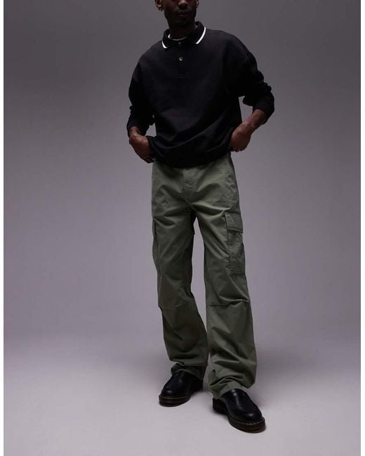 Tommy Hilfiger Black Jamie Relaxed Straight Cargo Trousers for men