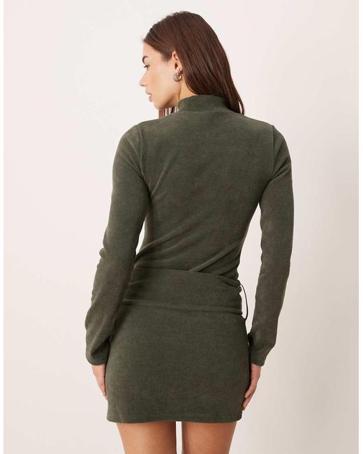 ASOS Green High Neck Cord Mini With Hardware