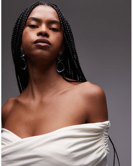 & Other Stories Gray Jersey Top With Draped Off Shoulder