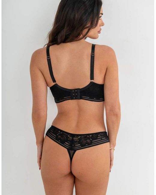 Pour Moi Black Taylor Lace V Front Thong