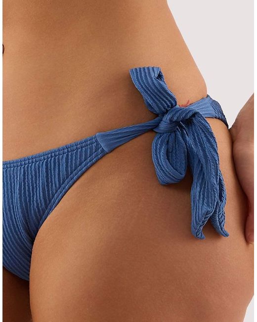 Peek & Beau Blue Hattie Crinkle Tie Side Bikini Brief