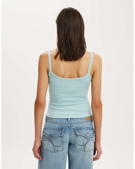 Cotton On Blue Goldie Rib Scoop Cami
