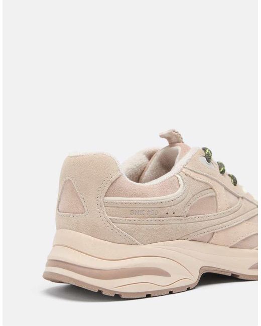 Stradivarius Natural Leather Detail Trainers